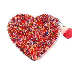 Pink Sprinkle Cake Heart Coin Purse, Golf Lover, Heart Coin Pouch